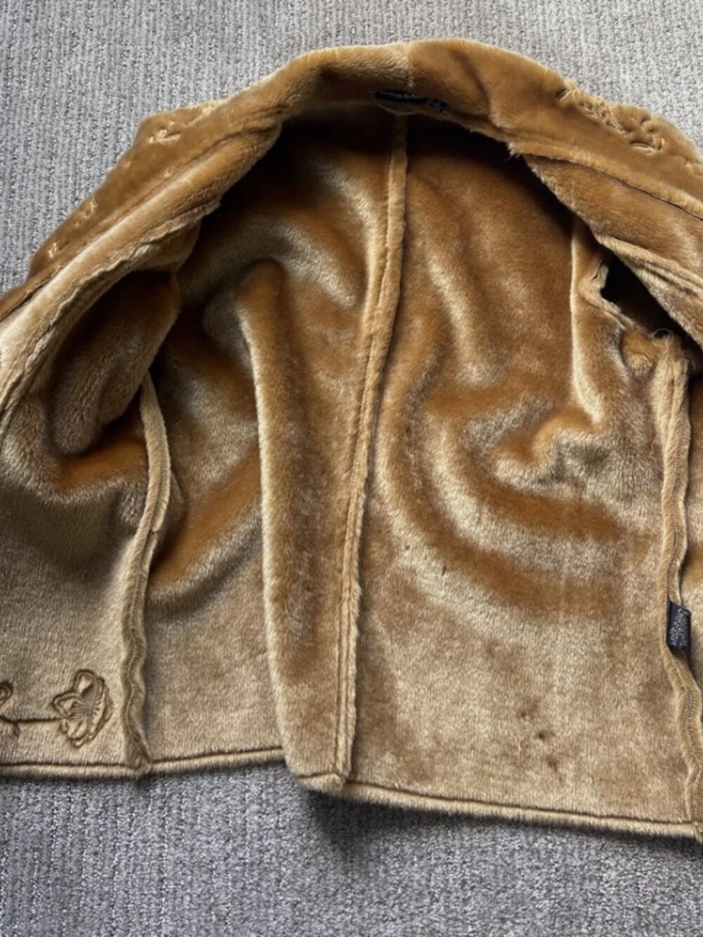 Gorgeous Faux Suede and Fur Western Style Jacket Size L Vintage - Picture 4 of 6